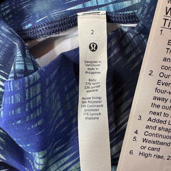 Lululemon SZ 2 Wunder Train 25" Crop Tight Abstract Hi-Rise Pocket Quick-Dry New - Picture 5 of 8